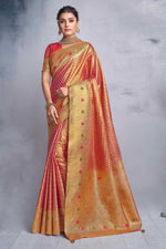Load image into Gallery viewer, Astounding Orange Color Fancy Fabric Festival Wear Saree

