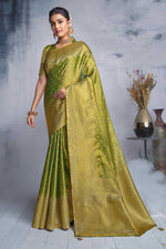 Load image into Gallery viewer, Wonderful Mehendi Green Color Festival Wear Saree In Fancy Fabric
