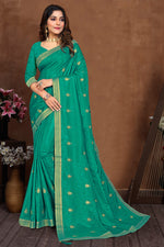 Load image into Gallery viewer, Sea Green Color Casual Look Art Silk Fabric Febulous Saree
