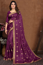 Load image into Gallery viewer, Art Silk Fabric Casual Look Lovely Saree In Purple Color
