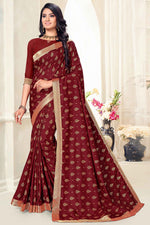 Load image into Gallery viewer, Art Silk Fabric Superior Festival Wear Saree In Maroon Color
