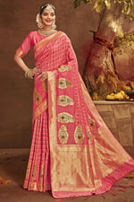 Load image into Gallery viewer, Pink Color Party Wear Art Silk Fabric Fancy Weaving Work Saree