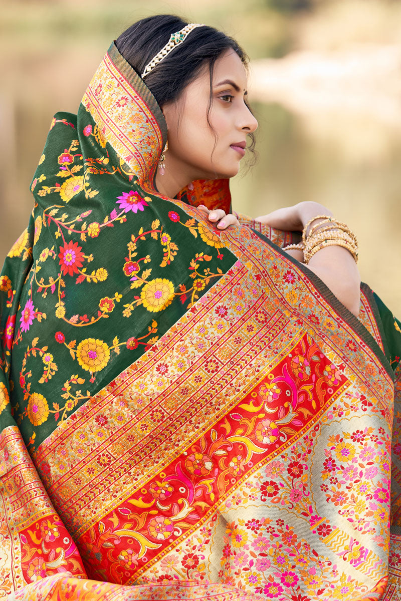 Tempting Kashmiri Modal Weaving Saree