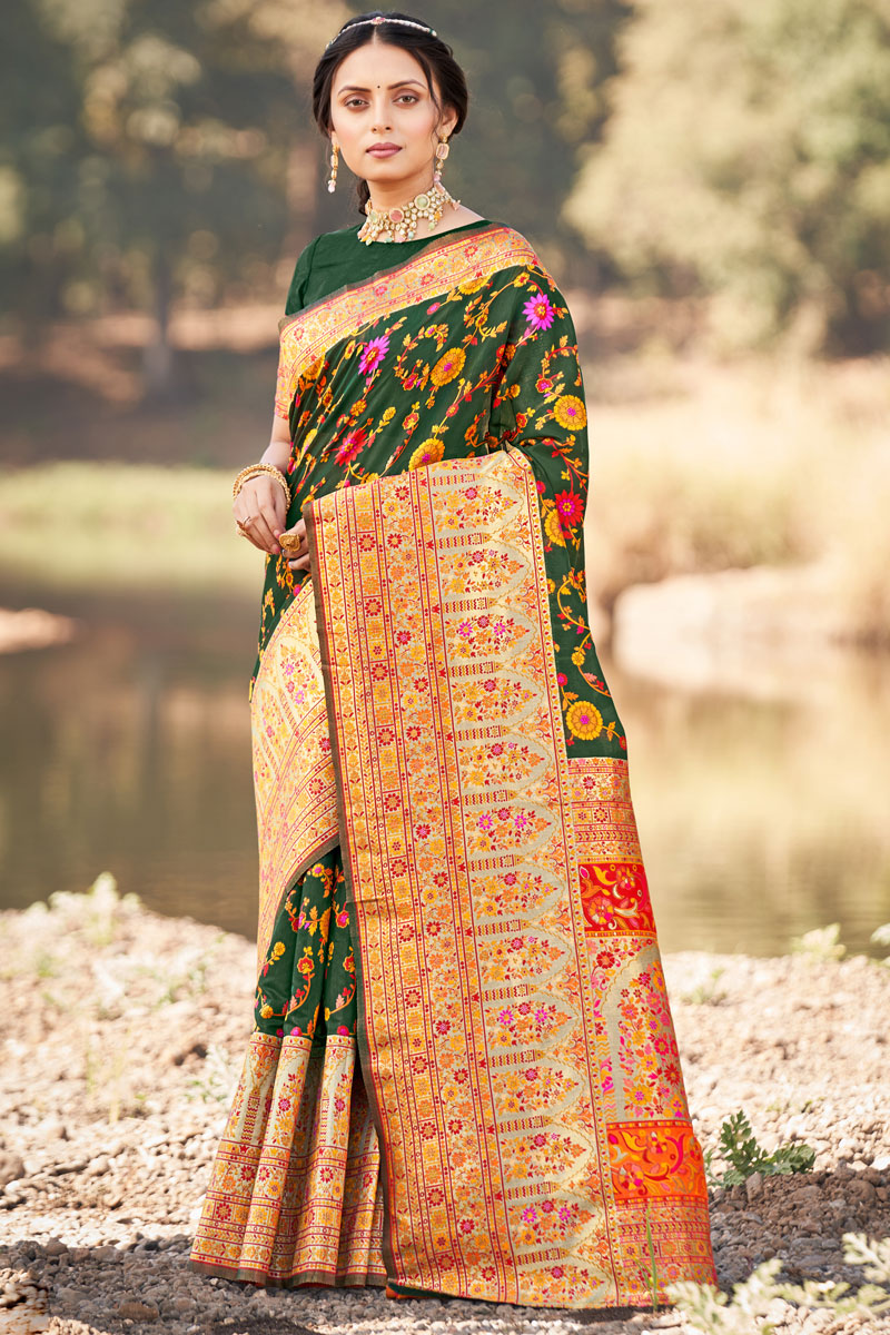 Tempting Kashmiri Modal Weaving Saree