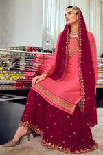Load image into Gallery viewer, Pink Color Georgette Fabric Awesome Sharara Suit

