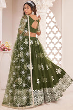 Load image into Gallery viewer, Green Color Net Fabric Sangeet Wear Charismatic Embroidered Lehenga
