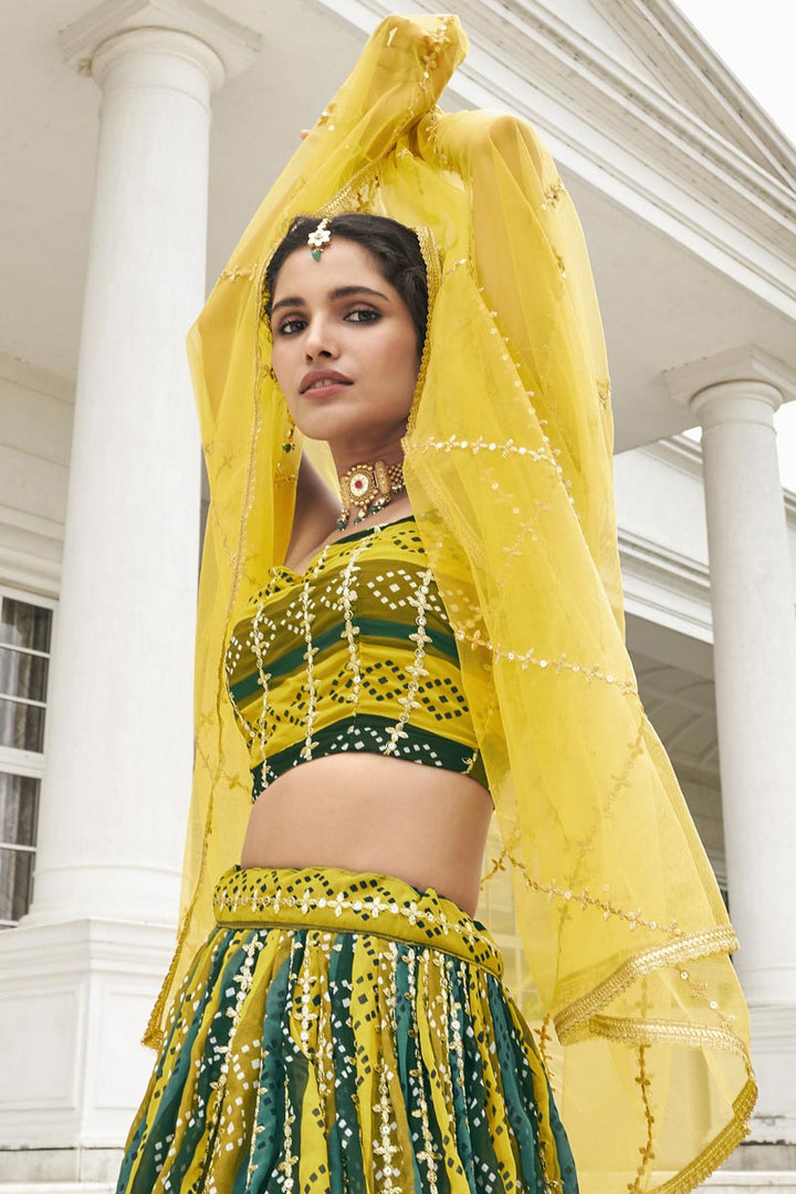 Vartika Singh Exclusive Multi Color Digital Printed Lehenga In Georgette Fabric