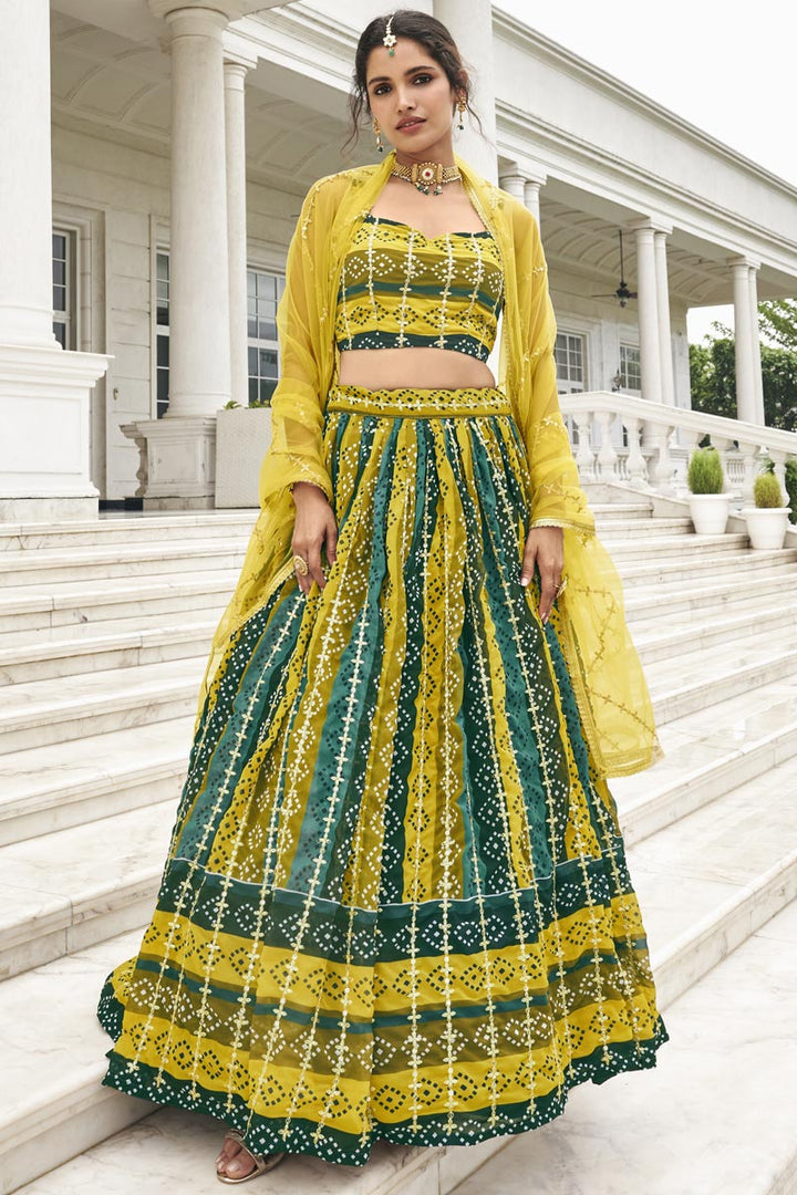 Vartika Singh Exclusive Multi Color Digital Printed Lehenga In Georgette Fabric