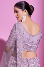 Load image into Gallery viewer, Elegant Net Fabric Wedding Wear Lehenga Choli in Lavender Color
