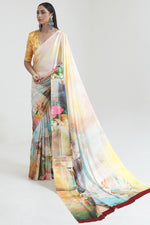 Load image into Gallery viewer, Satin Fabric Fancy Regular Wear Multi Color Digital Printed Saree
