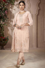 Load image into Gallery viewer, Peach Color Festive Look Trendy Salwar Suit In Georgette Fabric
