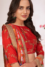 Load image into Gallery viewer, Sangeet Wear Red Color Lehenga Choli In Georgette Fabric
