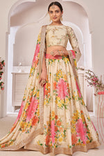 Load image into Gallery viewer, Georgette Fabric Beige Color Gorgeous Lehenga Choli
