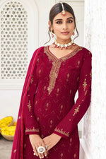 Load image into Gallery viewer, Beauteous Maroon Color Festive Salwar Suit In Georgette Fabric
