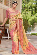 Load image into Gallery viewer, Beige Color Weaving Work Art Silk Fabric Party Wear Stylish Saree
