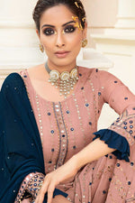 Load image into Gallery viewer, Georgette Fabric Pink Color Function Wear Winsome Palazzo Suit
