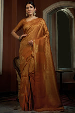 Load image into Gallery viewer, Aristocratic Mustard Color Silk Weaving Work Saree
