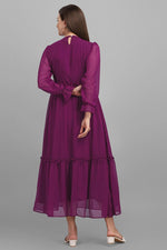 Load image into Gallery viewer, Purple Color Party Look Georgette Fabric Charismatic Gown
