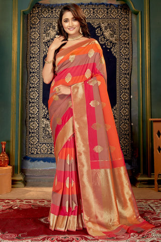 Multi Color Art Silk Fabric Weaving Work Function Wear Fancy Saree