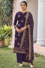 Load image into Gallery viewer, Engaging Purple Color Georgette Fabric Function Wear Palazzo Suit
