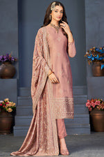 Load image into Gallery viewer, Peach Ceremonial Vichitra Fabric Salwar Suit
