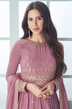 Load image into Gallery viewer, Sonam Bajwa Pink Georgette Floor Length Anarkali Suit
