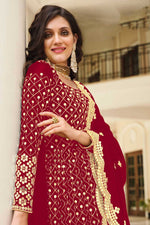 Load image into Gallery viewer, Red Color Georgette Fabric Elegant Party Style Anarkali Suit

