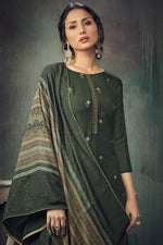 Load image into Gallery viewer, Festive Wear Jacquard Fabric Dark Grey Color Weaving Work Designer Salwar Kameez

