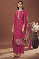Load image into Gallery viewer, Pink Jacquard Fabric Festive Wear Weaving Work Salwar Kameez
