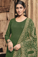 Load image into Gallery viewer, Georgette Fabric Vintage Stone Work Palazzo Suit In Green Color
