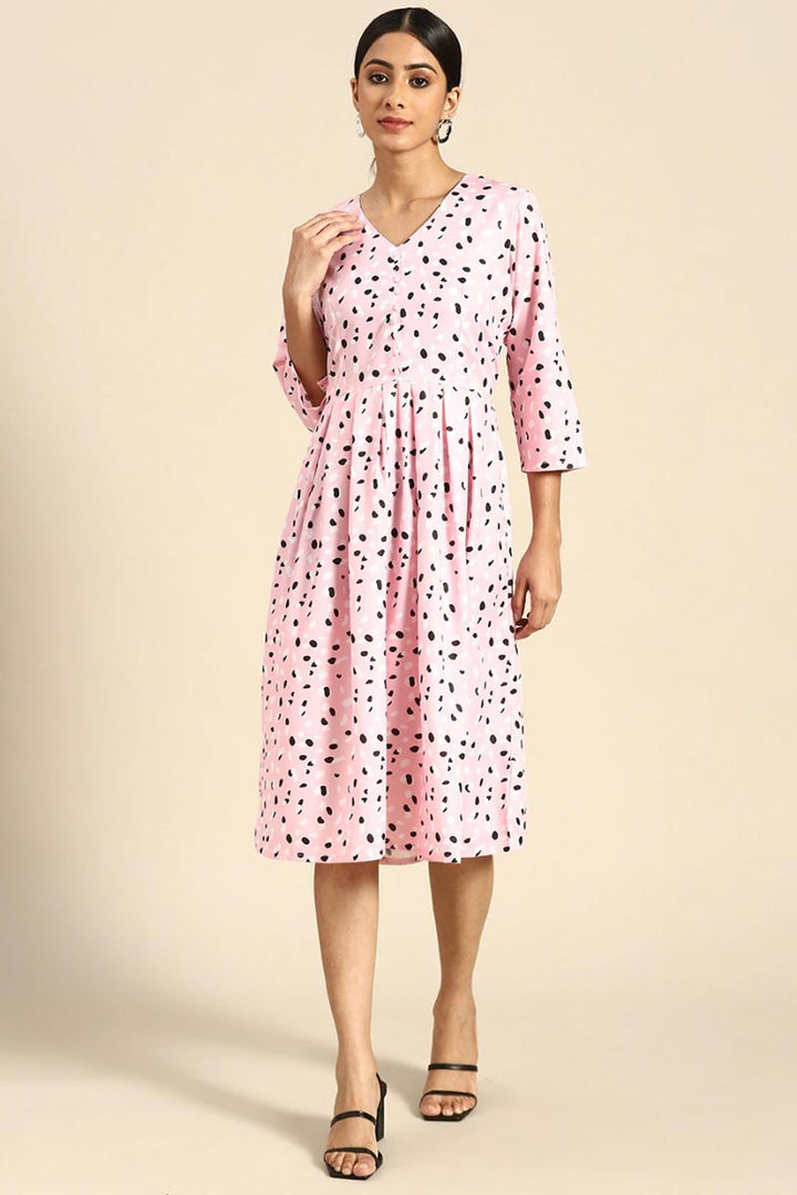 Pink Color Captivating Kurti In Crepe Fabric