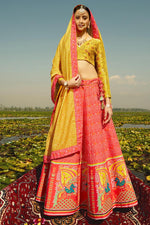 Load image into Gallery viewer, Art Silk Fabric Printed Wedding Wear Designer Lehenga Choli In Red Color