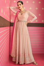 Load image into Gallery viewer, Radiant Peach Color Georgette Fabric Vartika Sing Palazzo Suit
