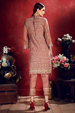 Load image into Gallery viewer, Georgette Chikoo Color Party Wear Embroidered Designer Salwar Kameez
