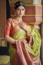 Load image into Gallery viewer, Green Color Wonderful Banarasi Art Silk Saree
