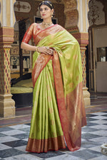 Load image into Gallery viewer, Green Color Wonderful Banarasi Art Silk Saree
