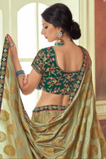 Load image into Gallery viewer, Embroidered Work On Khaki Color Wedding Wear Winsome Lehenga In Jacquard Silk Fabric
