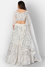 Load image into Gallery viewer, White Color Glamorous Mirror Work Lehenga In Georgette Fabric
