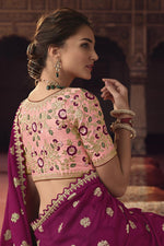 Load image into Gallery viewer, Engaging Wine Color Viscose Fabric Saree With Embroiderd Work
