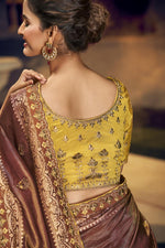 Load image into Gallery viewer, Brown Viscose Function Wear Designer Saree With Embroidered Blouse
