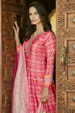 Load image into Gallery viewer, Attractive Silk Pink Color Patola Printed Readymade Gown With Dupatta
