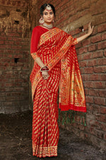 Load image into Gallery viewer, Art Silk Party Wear Red Color Weaving Work Saree