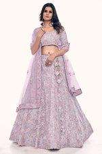 Load image into Gallery viewer, Radiant Lavender Color Net Fabric Sequins Work Lehenga Choli
