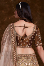 Load image into Gallery viewer, Brown Art Silk Festive Wear Embroidered Chaniya Choli With Beautiful Blouse
