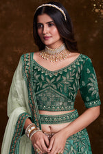 Load image into Gallery viewer, Embroidery Work On Art Silk Designer Lehenga In Sea Green With Blouse
