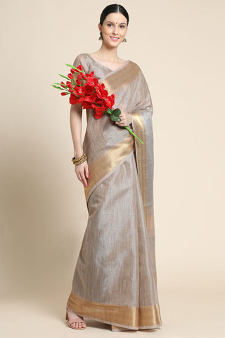 Linen Beige Casual Look Saree