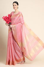 Load image into Gallery viewer, Linen Pink Casual Look Saree
