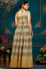 Load image into Gallery viewer, Digital Printed Yellow Chinon Designer Readymade Gown
