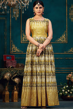Load image into Gallery viewer, Digital Printed Yellow Chinon Designer Readymade Gown
