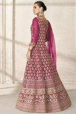 Load image into Gallery viewer, Function Wear Dazzling Rani Color Net Fabric Anarkali Suit With Embroidered Work

